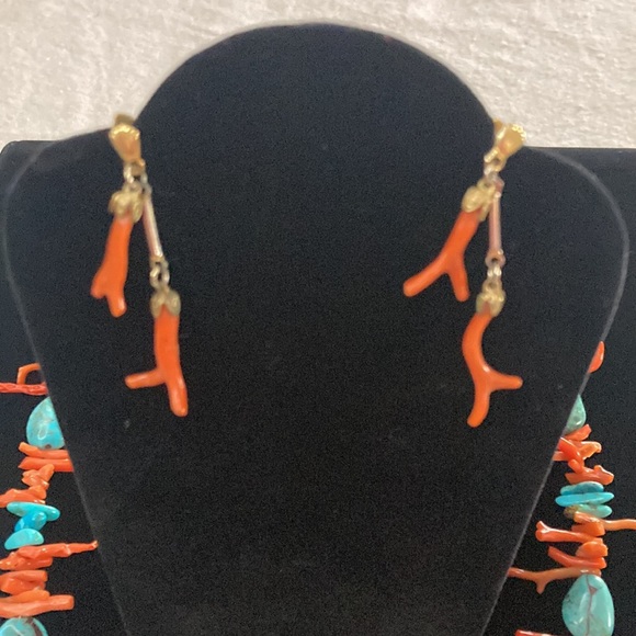 Turquoise And Red Branch Coral Set - Picture 3 of 10